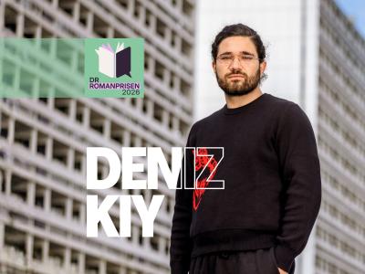 Forfatter Deniz Kiy foran høje blokke
